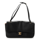 Grained Calfskin Small Souplissimo Maxi Flap Black