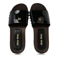 Patent Logo Slide Clogs 36 Black