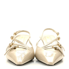 Vernice Buckle 55mm Slingback Pumps 39 White
