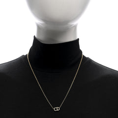 Metal Crystal CD Necklace Gold