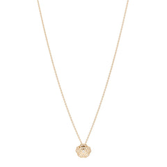 18K Yellow Gold Diamond Bouton de Camelia Pendant Necklace