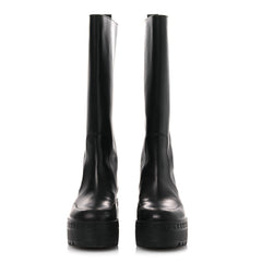 Calfskin Laureate Platform High Boots 36 Black