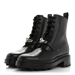 Glossed Calfskin Funk Ankle Boots 36 Black