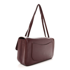 Grained Calfskin Small Souplissimo Maxi Flap Burgundy