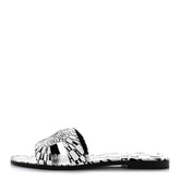 Calfskin Printed Op'H Oran Sandals 40.5 Black White
