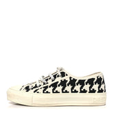 Canvas Macro Houndstooth Embroidered Womens Walk'N'Dior Low Top Sneakers 39 White Black