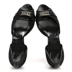 Canvas Monogram Sandals 37.5 Black