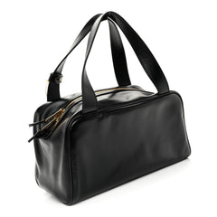 Vitello Lux Bauletto Top Handle Bag Black