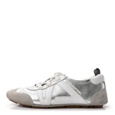 Metallic Grained Calfskin Womens LV Sneakerina 38 Silver