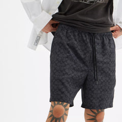Coach Outlet Signature Swim Trunks In Recycled Polyester