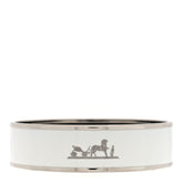 Enamel Printed Wide Caleche Bracelet White