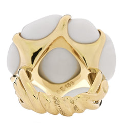 18K Yellow Gold Agate Camellia Ring 50 5.25
