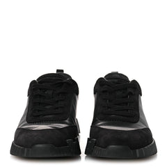 Goatskin Suede Goatskin Mens Bouncing Sneakers 43.5 Black
