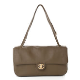 Grained Calfskin Small Souplissimo Maxi Flap Light Brown