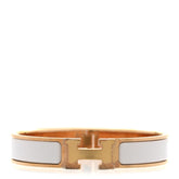 Enamel Narrow Clic Clac H Bracelet GM White