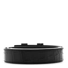 Matte Porosus Crocodile Monochrome 24mm Mini Constance H Belt 105 42 Black