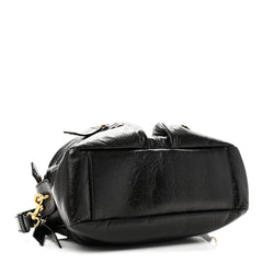 Crinkled Calfskin Small Grand Tour Bowling Bag Black