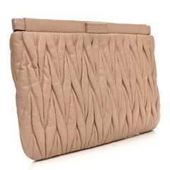 Nappa Matelasse Clutch Cammeo