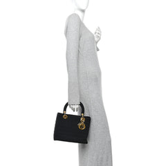 Nylon Cannage Large Lady Dior Black