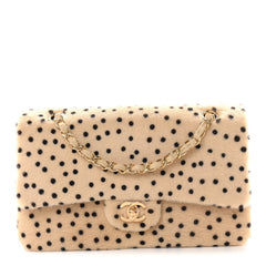 Pony Hair Cheetah Printed Creative Fabrics Flap Light Beige Black