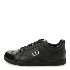 Calfskin Suede Logo Sneakers 38 Black