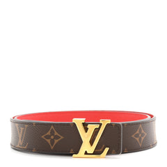 Monogram 30mm LV Initiales Reversible Belt 90 36 Coquelicot