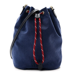 Canvas Gabardine Pouch Bucket Bag Indaco Amaranto