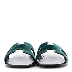 Velvet Nappa Oran Sandals 40 Vert Fonce