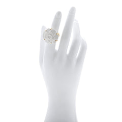 18K Yellow Gold Agate Camellia Ring 50 5.25