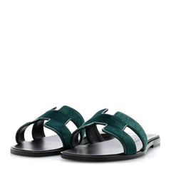 Velvet Nappa Oran Sandals 40 Vert Fonce
