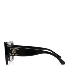 Acetate CC Polarized Square Sunglasses 5555 Black