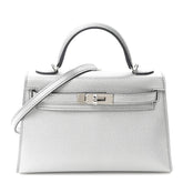 Metallic Chevre Chamkilight Mini Kelly Sellier 20 Argent