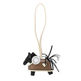 Milo Lambskin Grigri Rodeo Robeo Coeur Bag Charm PM Black Craie Etoupe