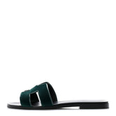 Velvet Nappa Oran Sandals 40 Vert Fonce