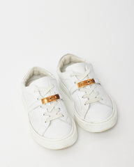 Hermès White Leather RGHW Kelly Buckle Day Sneakers - 36