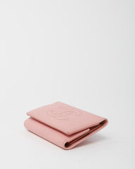 Chanel Pink Caviar Leather Timeless Interlocking CC Logo 6 Key Holder