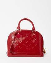 Louis Vuitton Alma BB Red Monogram Vernis Patent Leather Handbag
