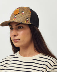 Gucci x Disney Mickey Mouse Brown GG Supreme Canvas Trucker Hat - L