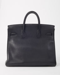 Hermès Black Fjord Leather HAC Birkin 32 GHW