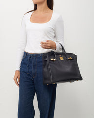 Hermès Black Fjord Leather HAC Birkin 32 GHW
