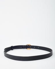 Gucci Black Leather GHW Thin GG Marmont Belt - 85/34