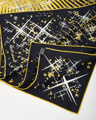 Hermès Black and Gold Multi "Magic Kelly" Silk Printed 90cm Scarf