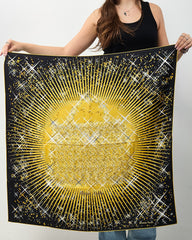 Hermès Black and Gold Multi "Magic Kelly" Silk Printed 90cm Scarf