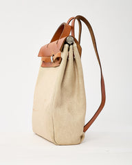 Hermès Beige Natural Toile Vache Calfskin Herbag 30 PM Backpack