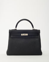 Hermès Black Togo Leather Kelly Retourne 32 Handbag PHW