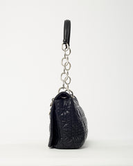 Dior Black Cannage Leather Medium Rendezvous Chain Shoulder Bag