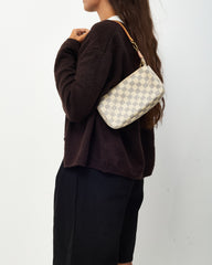 Louis Vuitton White Damier Azur Coated Canvas Pochette Accessoires Shoulder Bag