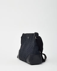 Gucci Black GG Monogram Canvas Messenger Crossbody Bag