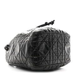 Crinkled Calfskin Macrocannage Medium D-Motion Bag Black