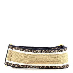 Canvas Embroidered Shoulder Strap Chocolate Multicolor